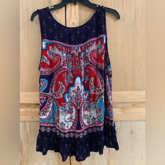 Bila Women's Multicolor Paisley Swing Top Sz XL Colorful Festival - Picture 2 of 4